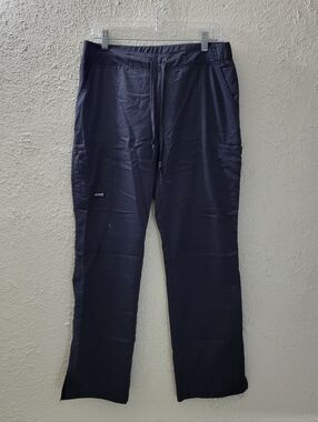 Greys Anatomy Sz M Scrubs Womens Gray Blue Navy Pants Scrubs Back Pockets